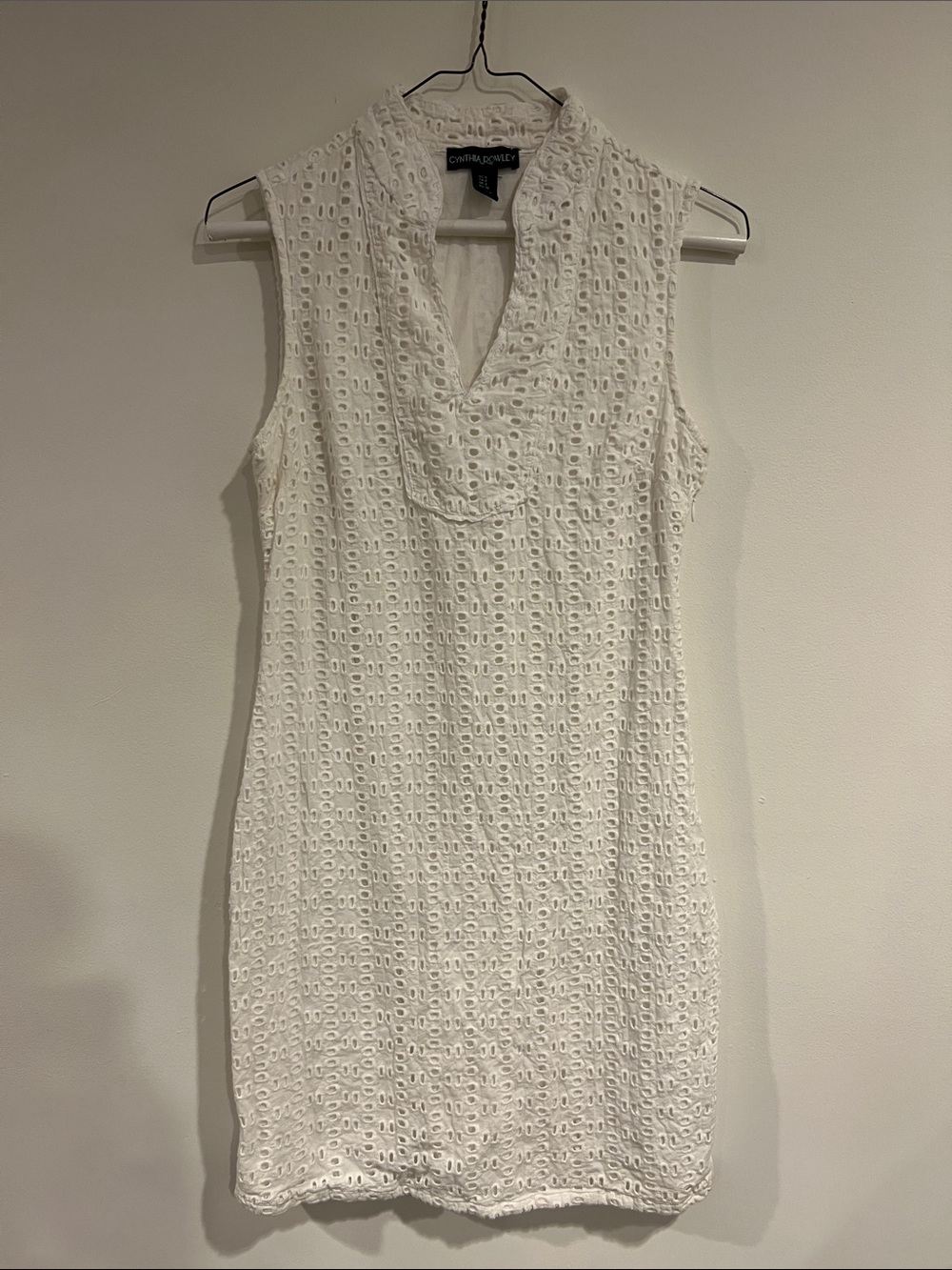 Cynthia Rowley White Sleeveless Eyelet Mini Dress - Bridal